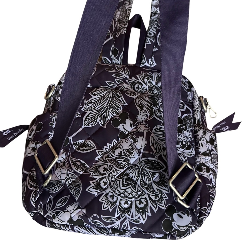 Vera Bradley Disney Mickey Minnie Mini Backpack Crossbody Quilted Floral Purple - Picture 3 of 10